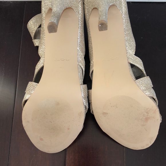 ALDO Sparkly Light Gold High Heels - Picture 6 of 8